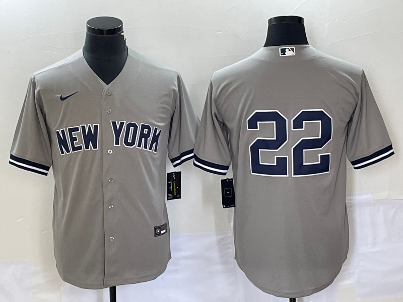 Men's Gray New York Yankees #22 Harrison Bader Cool Base Stitched Baseball Jersey